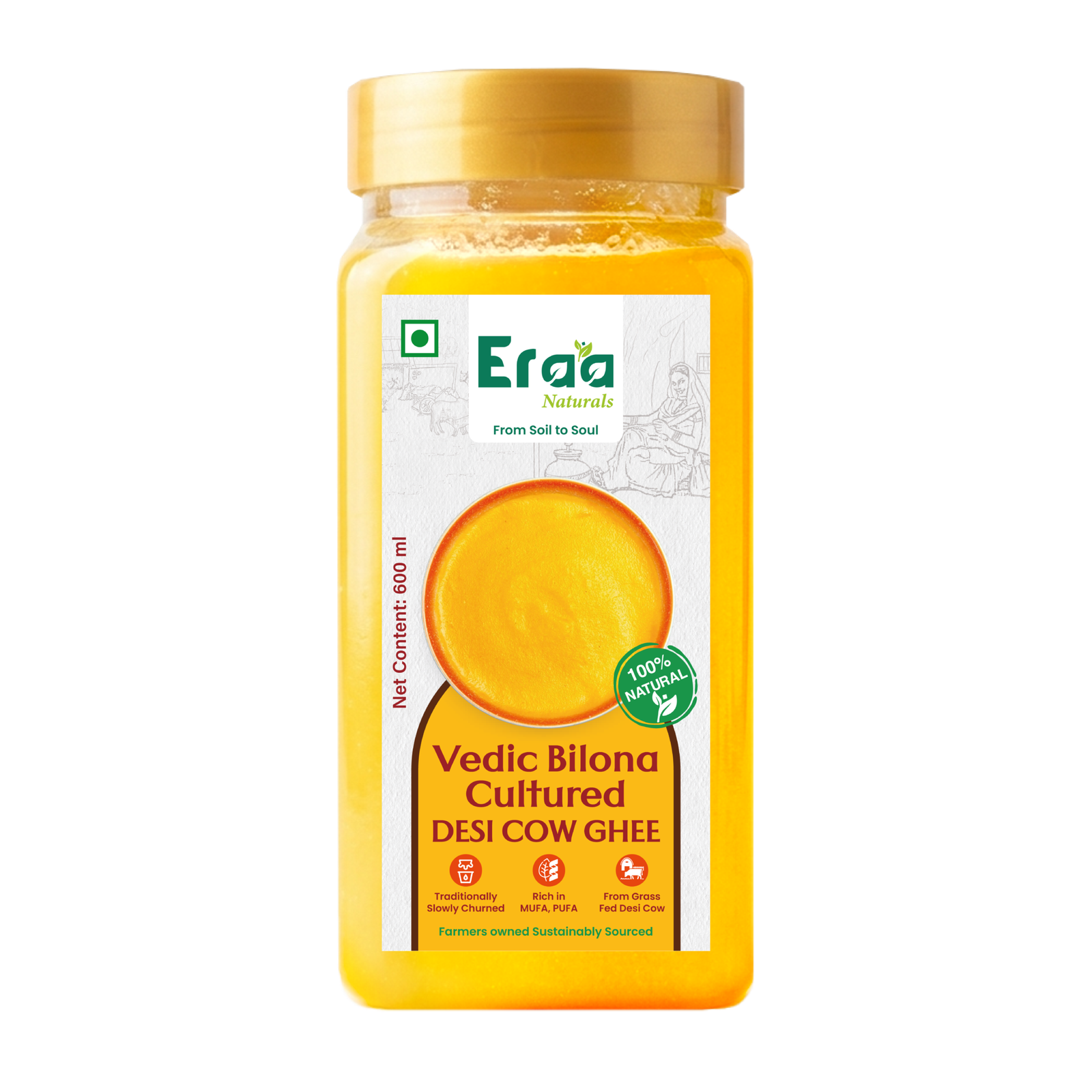 bilona ghee 600ml bottle eraa naturals bilona ghee 600ml bottle