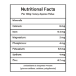 Sundarban forest honey nutritional facts table - eraa naturals