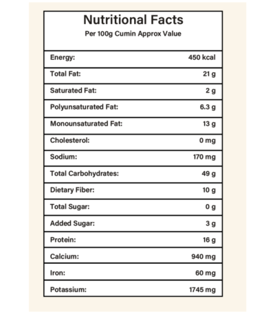 Cumin Powder Nutritional facts - eraa naturals