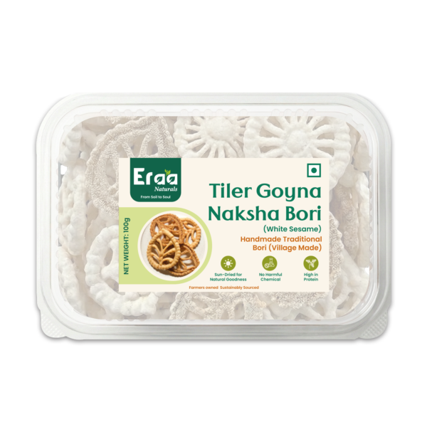 Tiler Goyna Naksha Bori 100g Pack – Sesame Designer Bori