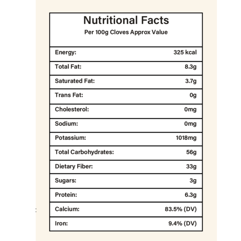 cloves nutritional facts - eraa naturals