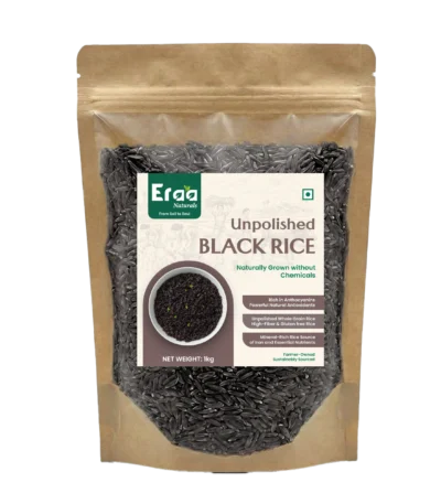 Unpolished Black Rice 1kg Whole Grain Pack – Eraa Naturals