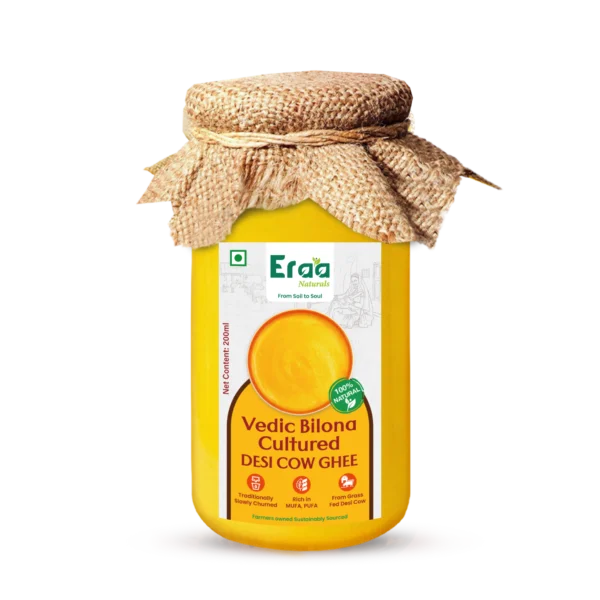 Bilona Desi Cow Ghee 200ml Glass Bottle – Eraa Naturals