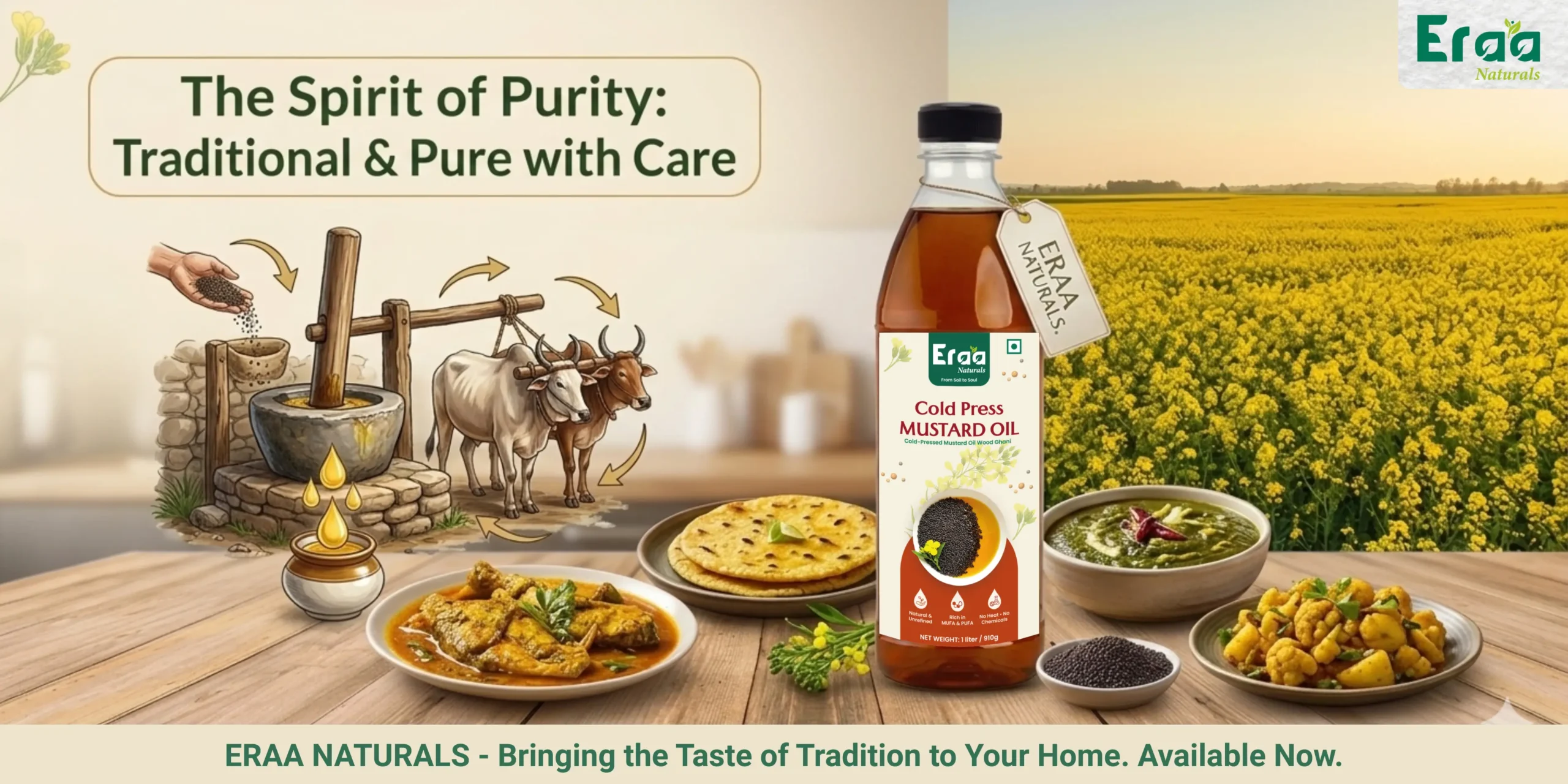 eraa naturals cold press mustard oil slide