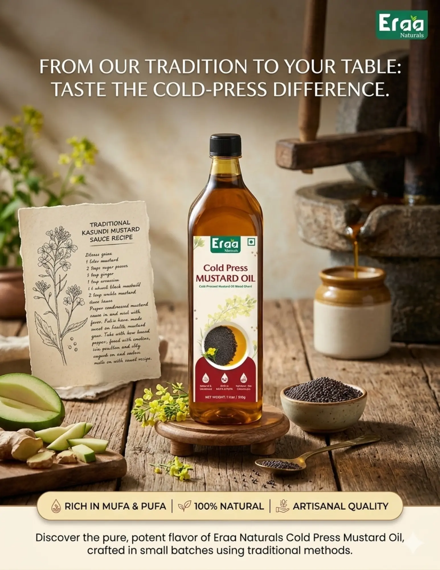 eraa naturals mustard oil 1 liter